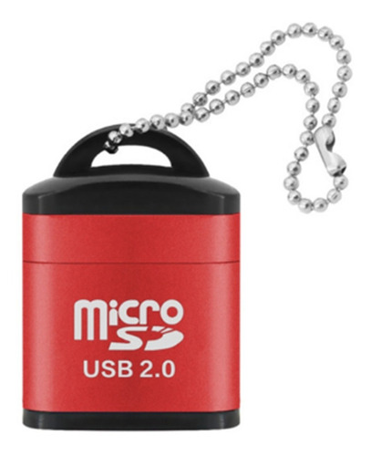 Mini Adaptador Lector De Tarjetas Micro Sd Rojo