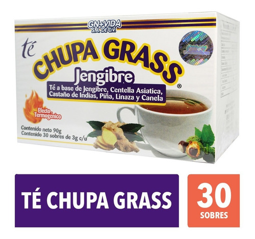 Imagen 1 de 5 de Té Chupa Grass Jengibre (30 Sobres) Gn+vida