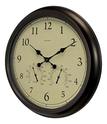 Acurite 01061 24inch Patina Indoor Reloj De Pared Exterior C