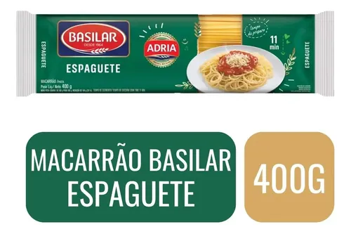 Macarrão Basilar Espaguete Italiano Adria Pacote 400g