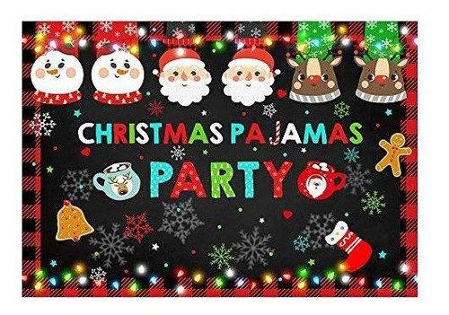 Funnytree 7x5ft Navidad Pajamas Fiesta Backdrop Merry Wp9h5