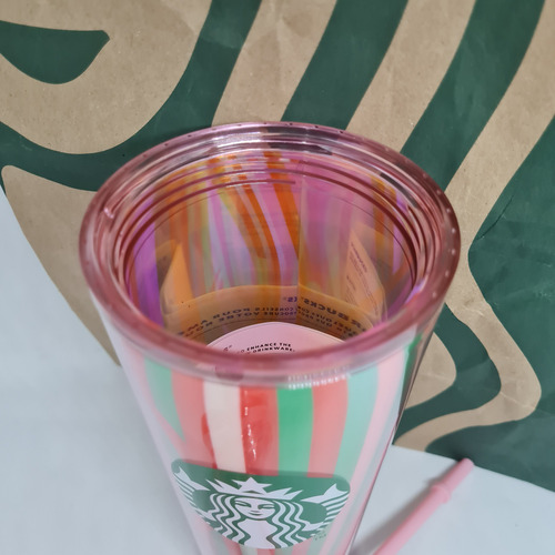 Vaso Starbucks Candy Caramelo Color Rosa Verde Rojo