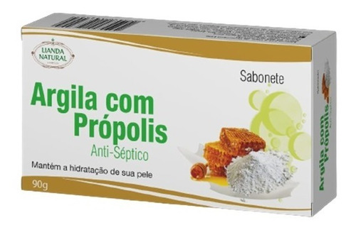 Sabonete Antisséptico Lianda Natural 90g Argila Com Própolis