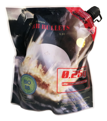 Balines De Airsoft 0.25grs. Biodegradables/ Golden Ball 1kg.