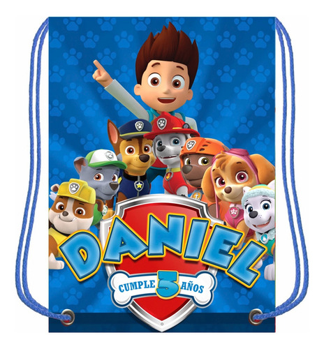 Dulceros Morralito Personalizados Paw Patrol Fiestas 10 Pz