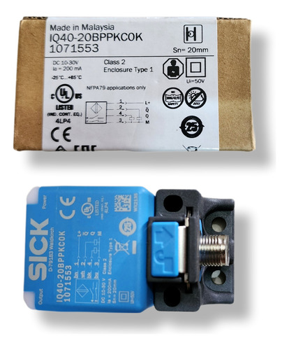 Sensor Indutivo De Proximidade Iq40-20bppkc0k 1071553 Sick