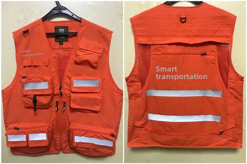 Colete Refletivo De Segurança De Trabalho Com Vários Bolsos