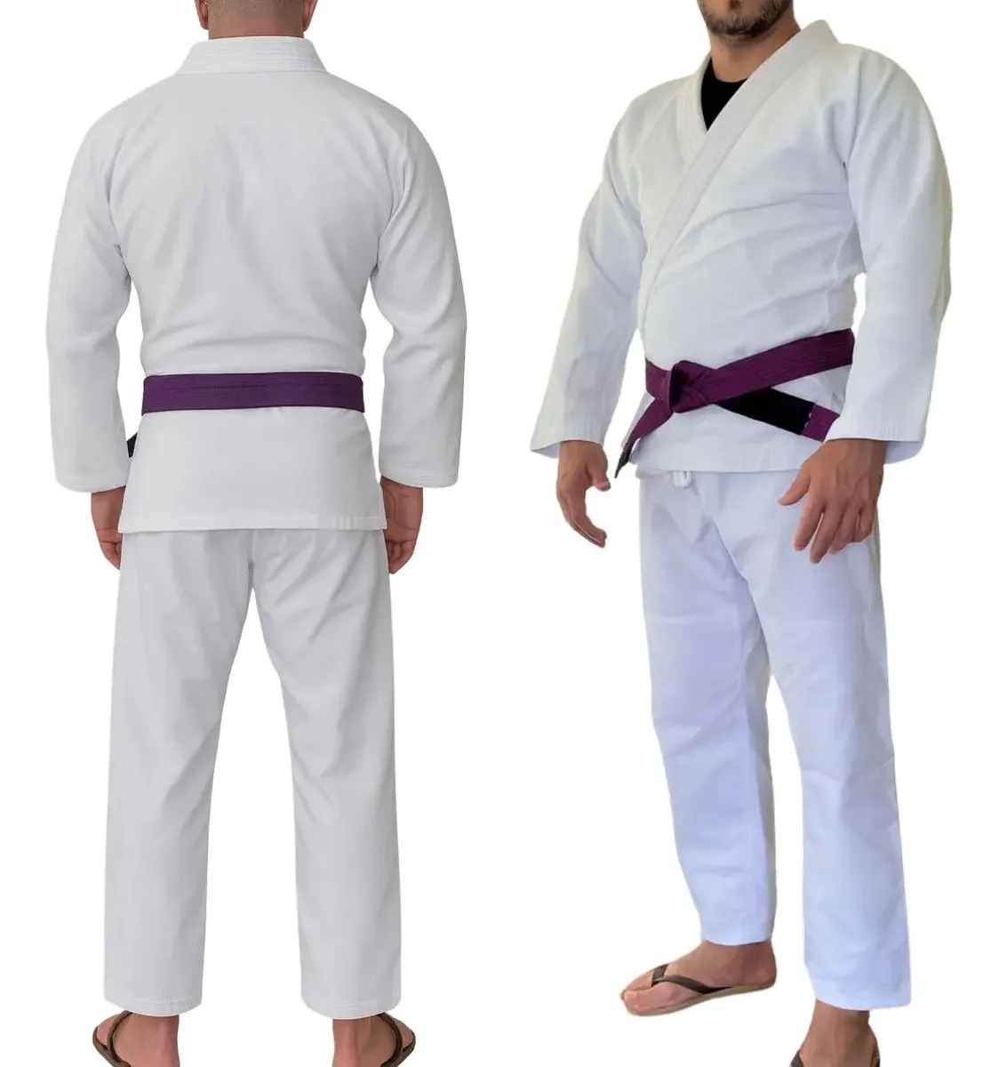 Kimono Jiu-Jitsu Trançado Hunter Esportes para Adulto Branco A3