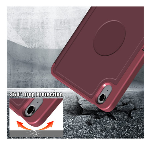 Funda Teknet Para iPad Mini 7 2024 8.3 Magnética Silicon Color Vino