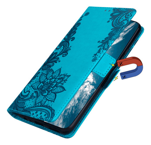 Funda Para Teléfono Vivo Y15a/y15s/y01 De Piel Con Estampado De Encaje Y Doble Hebilla