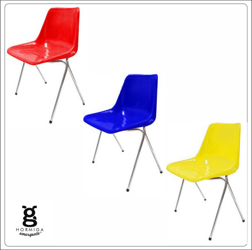 Silla Hill, Robin Day,  Roja, Azul Y Amarilla  Silla Apilable Clasicas  