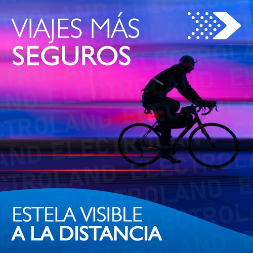 Imagen 6 de 10 de Luz Bicicleta Trasera 5 Leds + 2 Laser Indicador Carril