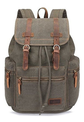 Bluboon Lienzo Vintage Mochila Casual Bookbag Hombres.