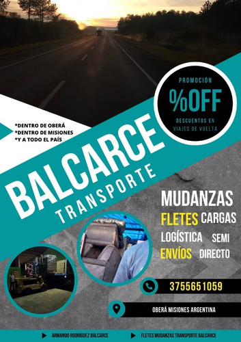 Transporte Mudanzas Nacionales Logistica Balcarce Oberá