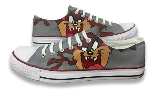 Tenis Pintado A Mano Looney Tunes Tasmania Personalizados 01