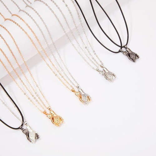 Collar De Pareja Con Colgante De Manos Magnéticas Aleación Color A Escoger