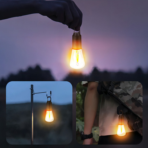 Lámpara De Camping Led Portátil De 54 Mm, 600 Mah, 3 Piezas Color Negro