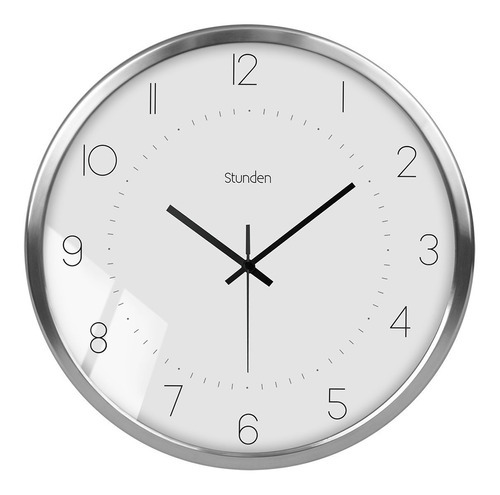 Reloj De Pared Decorativo Stunden 35.2 Cm Metalico Oficina Color de la estructura BANCO Color del fondo Blanco