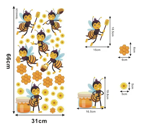 Adhesivo De Pared Autoadhesivo De Pvc K Sunflower Bee Pas 60