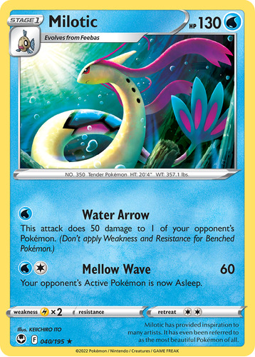 Milotic 40/195 Pokemon Card Silver Tempest Sword & Shield