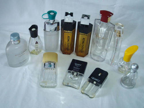 Lote De 12 Frascos Vacíos De Perfumes Importados Con Tapa (Usado)