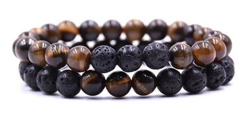 Pulsera Piedras Naturales Ojo De Tigre Volcanica