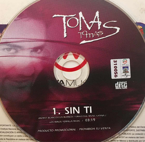  Tomas - Sin Ti ( Sencillo Promocional ) Cd