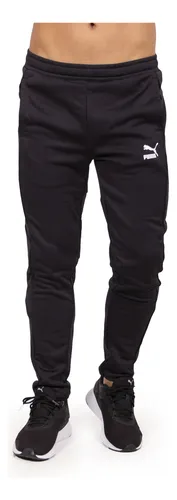 PANTALÓN PUMA NEGRO DE ALGODÓN PARA HOMBRE, CON PUÑO