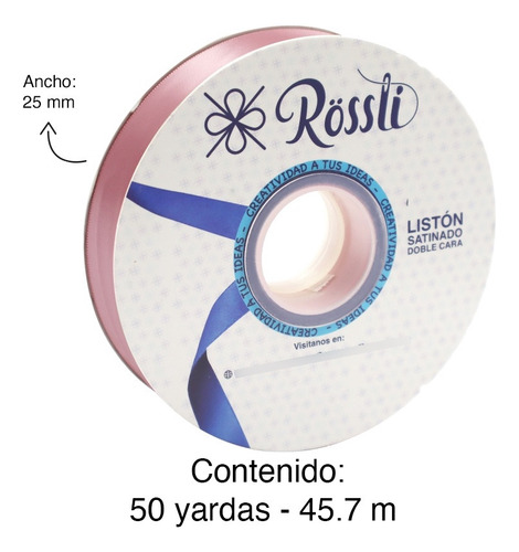 Listón Satinado Doble Cara No. 5 Con 45.7 Metros Palo De Rosa Liston Satinado No.5