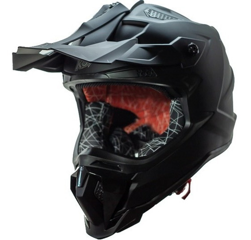 Casco Kov Terra Moto Cross Solido Negro Mate Certificado Dot Color Negro Mate Tamaño Del Casco S(55-56cm)