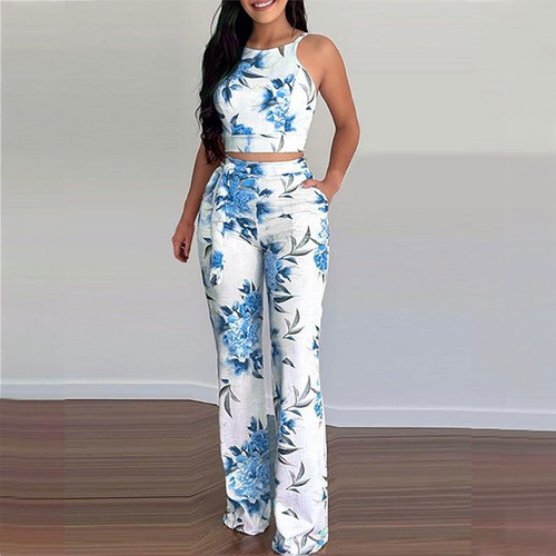 Conjunto De Pantalones Cortos De Verano Con Estampado Sin Ma
