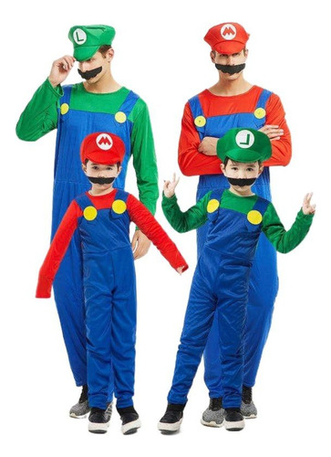 Disfraz De Actuación De Super Mario De Halloween Día De Los Niños Cosplay Anime Mario Luigi Personaje De Actuación Para Adulto/niño