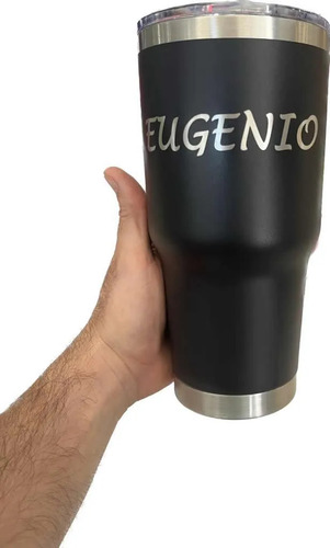 Termo Personalizado A Láser Tipo Yeti Acero Inoxidable 30oz Negro Negro