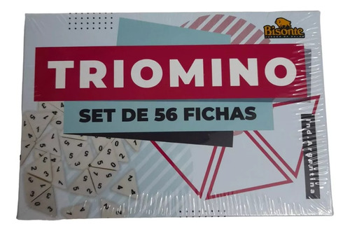 Triomino 56 Fichas Domino Triangular Bisonte Juego De Mesa