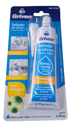 Silicon Transparente Antihongo 80 Ml Griven