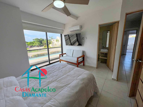 Cad Altamar Residencial Calypso 001. Terraza En L Con Jacuzzi Y Vista A Las Áreas Comunes, Sala Y Asador