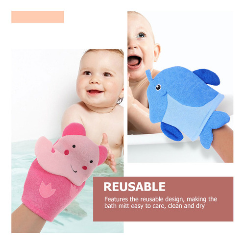 Guantes De Baño Para Bebés Con Dibujos Animados, 3 Unidades,