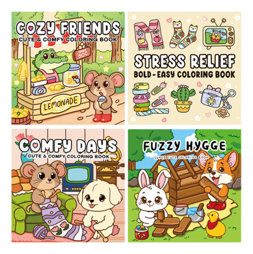 4 Libros De Pintura, Libros Ilustrados De Dibujos Animados A