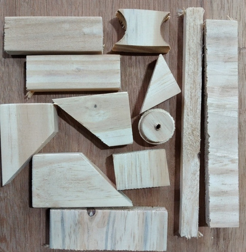 Lote Kit 50 Pedaço Retalho - Madeira Pinus Artesanato Diy