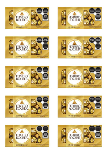 Chocolates Ferrero Rocher 10 Cajas Con 8 Pzs C/u