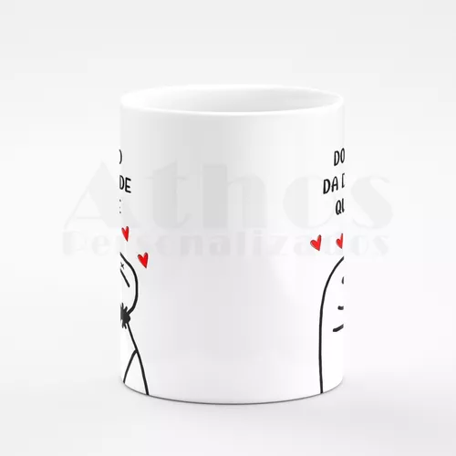 Caneca meme boneco palito te amo do tamanho da dificuldade