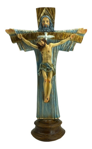 Crucifijo Divina Trinidad Padre, Hijo Y Espíritu Santo 30 Cm