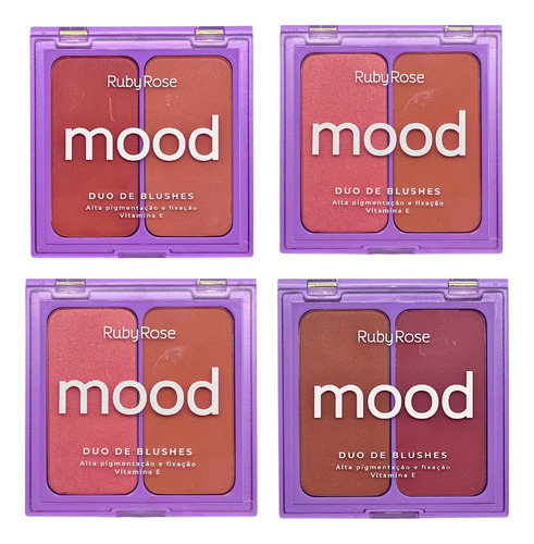 Duo Blush Mood Alta Pigmentação E Vitamina E - Ruby Rose Tom Da Maquiagem B60/b10