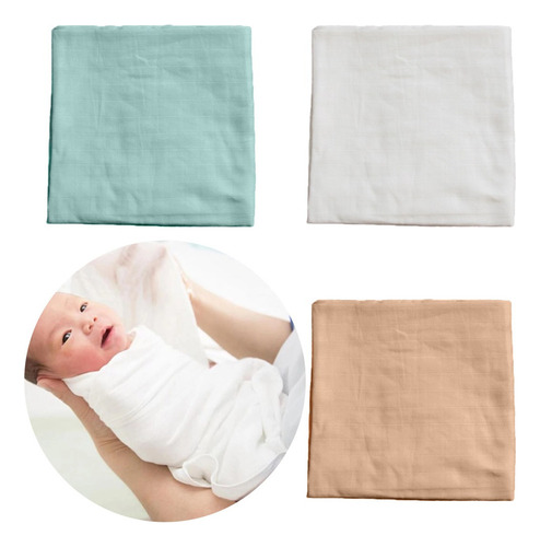 #3units Muslin Baby Swaddle Blanket Cubierta Para Cochecito