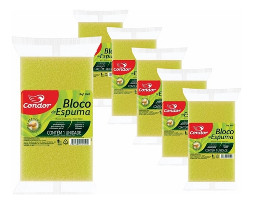 Kit 6 Bloco De Espuma Para Uso Diverso 22cmx13cmx6cm