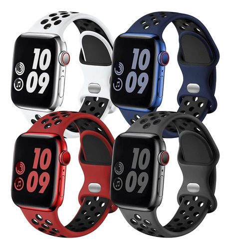 4 Mallas Deportivas Para Apple Watch 38/40/41mm I Talle M-l