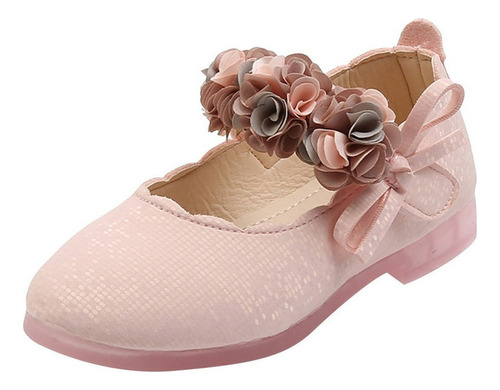 Sandalias Con Estampado Floral Para Niños, Cuero, Danza, Pri