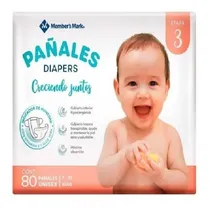 Comprar Pañales Unisex Etapa 3 Members Mark 80 Pzas