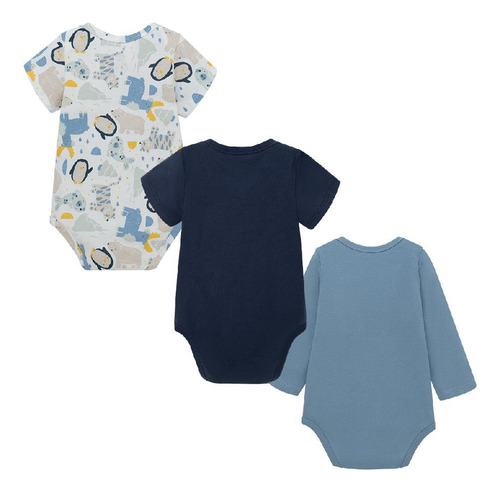 Set X3 Piluchos Body Pingüinos Para Recién Nacido