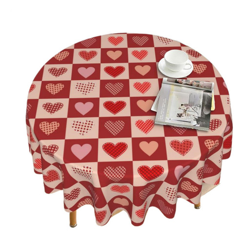 Mantel Mantel De San Valentín Mantel Circular Rojo De 60 Pul